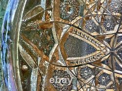 EAPG 8 Antique McKee Toltec Marigold Carnival Glass Round Bowl Iridescent Decor