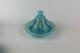 EAPG NORTHWOOD? Drapery Blue Opalescent BUTTER DISH? Circa 1905