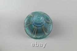EAPG NORTHWOOD? Drapery Blue Opalescent BUTTER DISH? Circa 1905