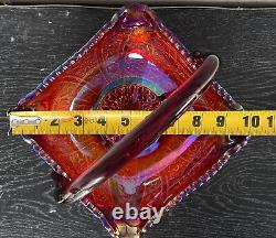 EXTREMELY RARE Carnival Glass, Iridescent, 9 Basket by Indiana Glass