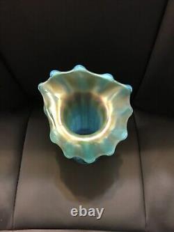 Exceptional Blue Opalescent Jack in the Pulpit with Carnival Glass Center EOx