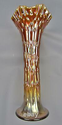 F027 Fenton APRIL SHOWERS RARE Lavender OPALESCENT Carnival Glass 10½ Vase