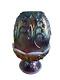 FENTON Plum CARNIVAL LILY OF THE VALLEY FAIRY LAMP PURPLE OPALESCENT LAMP