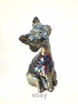 Fenton Amethyst Carnival Glass Iridescent Alley Cat Figurine