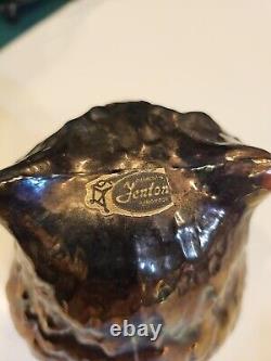 Fenton Amethyst Carnival Glass Iridescent Owl Figurine 6 1/2 T