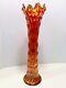 Fenton Antique Iridescent Marigold Carnival Glass Rustic 9 Flute Funeral Vase