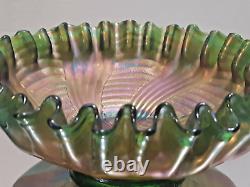 Fenton Antique RARE 8 Carnival Bowl Ribbon Tie Pattern & Ribbon Candy Edge 1911