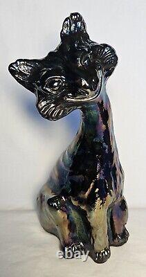 Fenton Art Glass Amethyst Carnival Glass 11 Inch Alley Cat