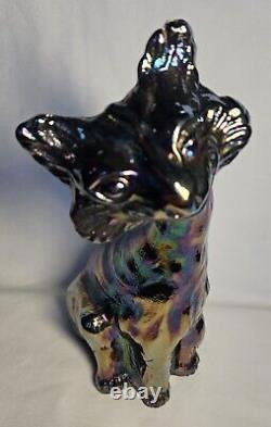 Fenton Art Glass Amethyst Carnival Glass 11 Inch Alley Cat