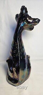 Fenton Art Glass Amethyst Carnival Glass 11 Inch Alley Cat