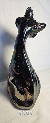 Fenton Art Glass Amethyst Carnival Glass 11 Inch Alley Cat