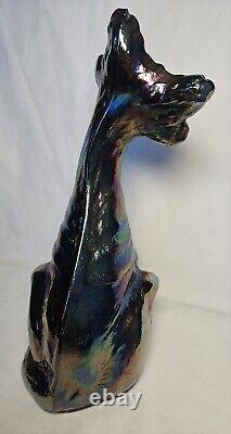 Fenton Art Glass Amethyst Carnival Glass 11 Inch Alley Cat