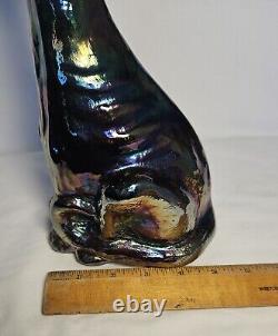 Fenton Art Glass Amethyst Carnival Glass 11 Inch Alley Cat