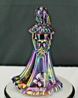 Fenton Art Glass Bridesmaid-Plum Opalescent Carnival-Painted Butterfly S Jackson