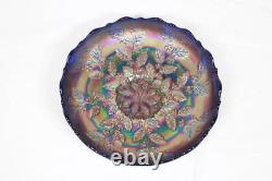 Fenton Art Glass Company Hand-Crafted Blue-Tone Iridescent Carnival Bowl