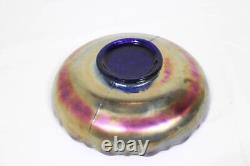 Fenton Art Glass Company Hand-Crafted Blue-Tone Iridescent Carnival Bowl