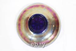 Fenton Art Glass Company Hand-Crafted Blue-Tone Iridescent Carnival Bowl