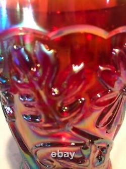 Fenton Art Glass Founder's Red Carnival Glass Water Set 2004