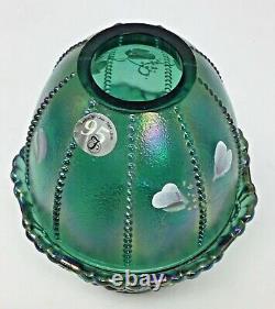 Fenton Art Glass Green Spruce Carnival Iridescent Fairy Lamp 95 Ann 1905-2000