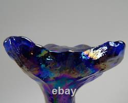 Fenton Art Glass Iridescent Carnival Glass 11 Colbalt Winking Alley Cat