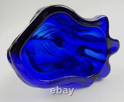 Fenton Art Glass Iridescent Carnival Glass 11 Colbalt Winking Alley Cat