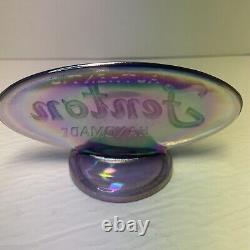 Fenton Art Glass Oval Store Display Logo Sign Iridescent Pink Carnival Glass