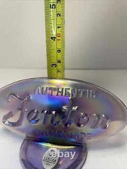 Fenton Art Glass Oval Store Display Logo Sign Iridescent Pink Carnival Glass