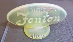 Fenton Art Glass Topaz Opalescent Iridescent Vaseline Dealer Sign/Logo/Display