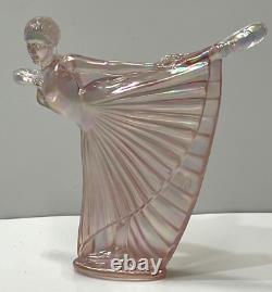 Fenton Ballerina Figurine Lady Natalie Pink Carnival Glass Dancer Iridescent