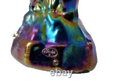 Fenton Blue Iridescent Carnival Glass Unicorn Figurine 5.4 Tall