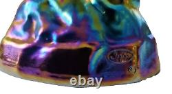 Fenton Blue Iridescent Carnival Glass Unicorn Figurine 5.4 Tall