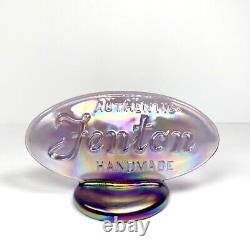 Fenton Carnival Art Glass Purple Iridescent Logo Dealer Sign Store Display Oval