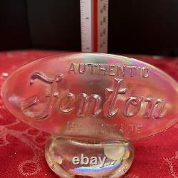Fenton Carnival Art Glass Purple Iridescent Logo Dealer Sign Store Display Oval
