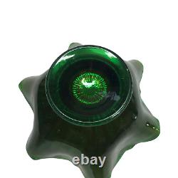 Fenton Carnival Glass Green Bowl, Small Glass, Iridescent 5 Diameter