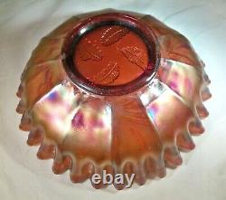 Fenton Carnival Glass Thistle Purple Amethyst 8 Diameter Double Crimped Bowl