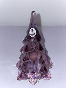 Fenton Christmas Tree Carnival Glass Iridescent 7 tall With Tag Free Shipping