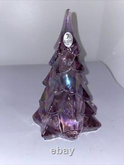 Fenton Christmas Tree Carnival Glass Iridescent 7 tall With Tag Free Shipping