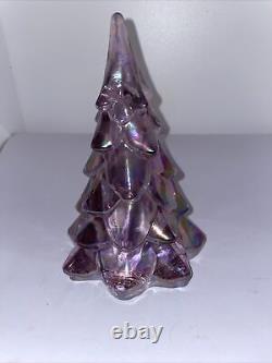 Fenton Christmas Tree Carnival Glass Iridescent 7 tall With Tag Free Shipping