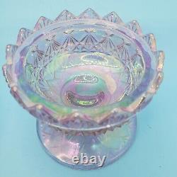 Fenton Fairy Lamp Fine Cut And Block Iridescent Opalescent Carnival Rare