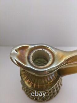 Fenton For Levay Aqua Gold Opalescent Carnival Hobnail Glass Cruet Read