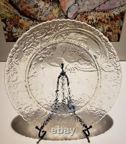 Fenton Garden Of Eden Glass Plate Adam &Eve Excellent 8 French Opalescent Clear
