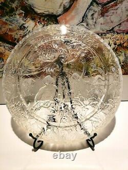 Fenton Garden Of Eden Glass Plate Adam Eve Excellent 8 French Opalescent Clear