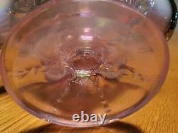 Fenton Glass Basket Rose Opal Carnival 5932 2b Iridescent 7 18cm 2003
