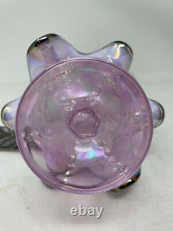Fenton Glass Basket Rose Opal Carnival 5932 2b Iridescent 7 18cm NIB 2003