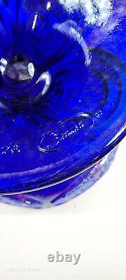 Fenton Glass Blue carnival Iridescent Thomas Jefferson Bi Centennial Comport