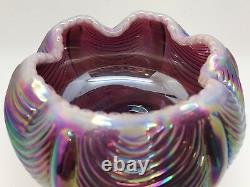 Fenton Glass Bowl Signed LEVAY Numbered, Purple Iridescent 1984 (RF-FR11)