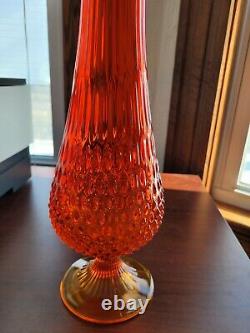 Fenton Glass MCM Persimmon Hobnail Pattern Vase