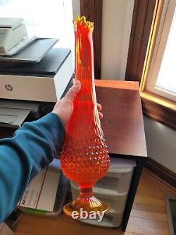 Fenton Glass MCM Persimmon Hobnail Pattern Vase