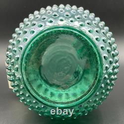 Fenton Green Teal Hobnail Iridescent Carnival Glass Ice Lip Pitcher NEW with Tag