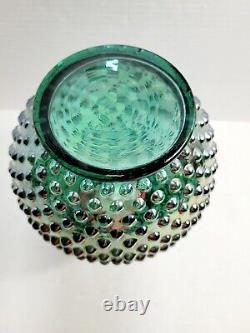 Fenton Green Teal Hobnail Iridescent Carnival Glass Pitcher Museum Collection